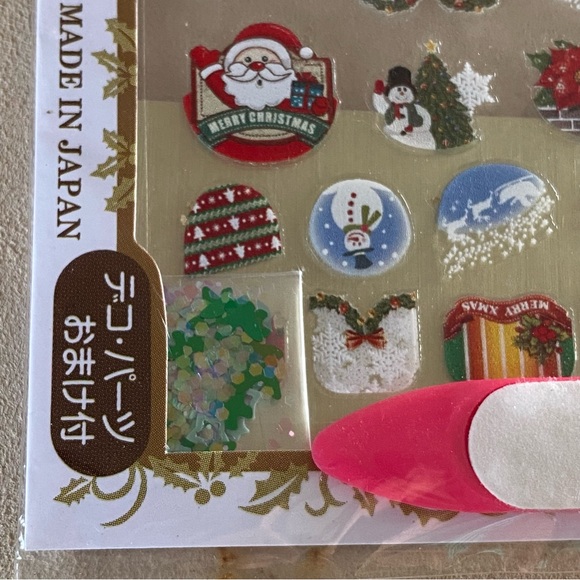 New Nail Press On Decals Holiday Merry Christmas Themed from Japan - Picture 3 of 5